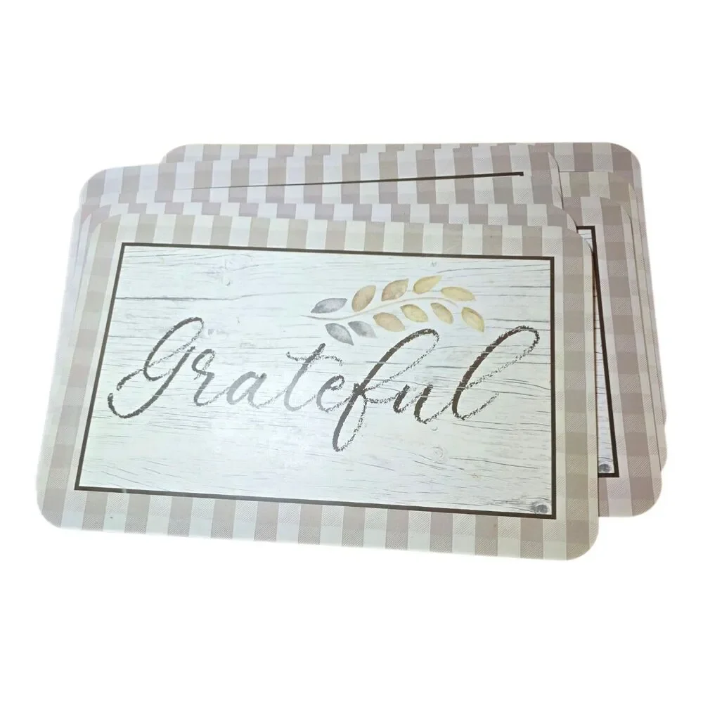 Seven Deco Foam Reversible Placemats Made in USA Grateful Blessed
